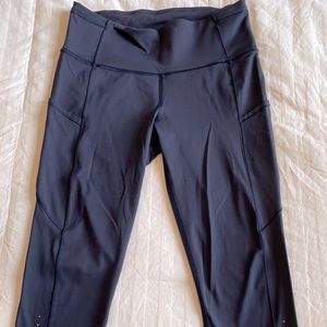 High Waisted True Blue Lululemon Leggings
